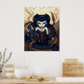 Donkere dragon ART PRINT gothic fantasy dragon art (Keuken)