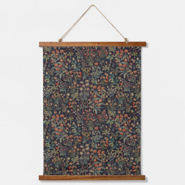 Donkere Dreigende Middernachtbos Bloemrijke Botani Hangend Wandkleed