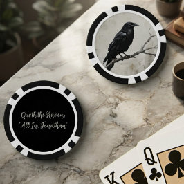 Donkere Dreigende Onyx Gotische Raaf Poker Chips