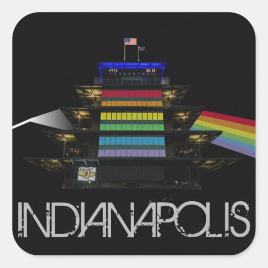 DONKERE DRIEHOEK VIERKANTE STICKER (Voorkant)