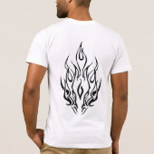 Donkere Driehoeks Vlammasker – Abstracte Vuur Kuns T-shirt (Achterkant)