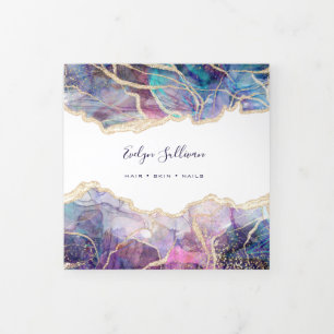 Donkere, drievoudige brochure voor optisch ontwerp drieluik kaart