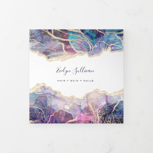 Donkere, drievoudige brochure voor optisch ontwerp drieluik kaart (Cover)