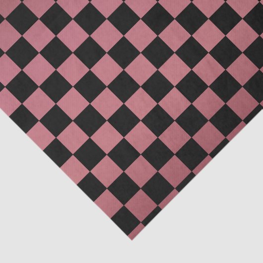 Donkere, droge Roos en zwarte cheques Tissuepapier (Detail)