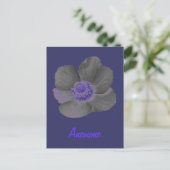 donkere dromen Anemone Flower Briefkaart (Staand voorkant)