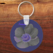 donkere dromen Anemone Flower Sleutelhanger (Voorkant)