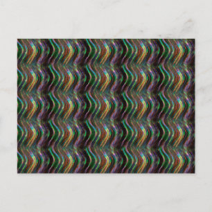 Donkere, dunne holografische golfpatroonpixel briefkaart