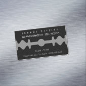 Donkere duo-toonrazor bladevormig lijst magnetisch visitekaartje (Voorbeeld)