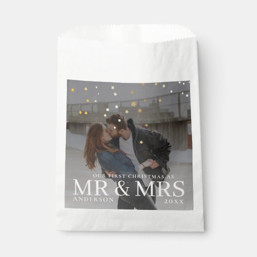 Donkere Dusky Couple Foto met sterren voor Kerstmi Bedankzakje (Voorkant)