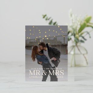 Donkere Dusky Couple Foto met sterren voor Kerstmi Folie Feestdagen Briefkaart