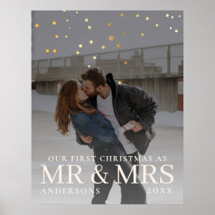 Donkere Dusky Couple Foto met sterren voor Kerstmi Poster