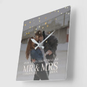 Donkere Dusky Couple Foto met sterren voor Kerstmi Vierkante Klok (Hoek)