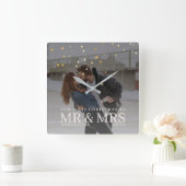 Donkere Dusky Couple Foto met sterren voor Kerstmi Vierkante Klok (Huis)