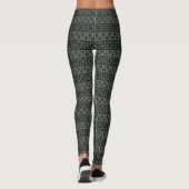 Donkere Ebony en Black Banded Tribal Pattern Leggings (Achterkant)