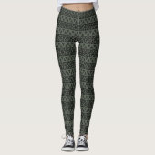 Donkere Ebony en Black Banded Tribal Pattern Leggings (Voorkant)