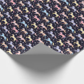 Donkere Eenhoorn Fantasie: Magisch Naadloos. Cadeaupapier (Hoek)