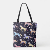 Donkere Eenhoorn Fantasie: Magisch Naadloos. Tote Bag (Achterkant)