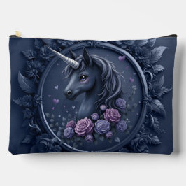 Donkere eenhoornportret in een rond Lijst Etui