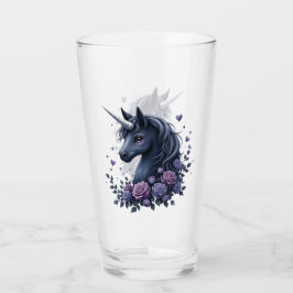 Donkere eenhoornportret in een rond Lijst Glas
