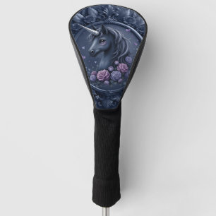 Donkere eenhoornportret in een rond Lijst Golfheadcover