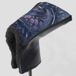 Donkere eenhoornportret in een rond Lijst Golfheadcover