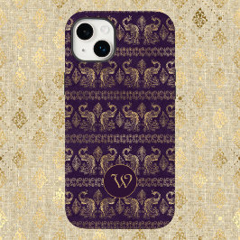 Donkere  eicelplanten met monogram Case-Mate iPhone 14 plus hoesje