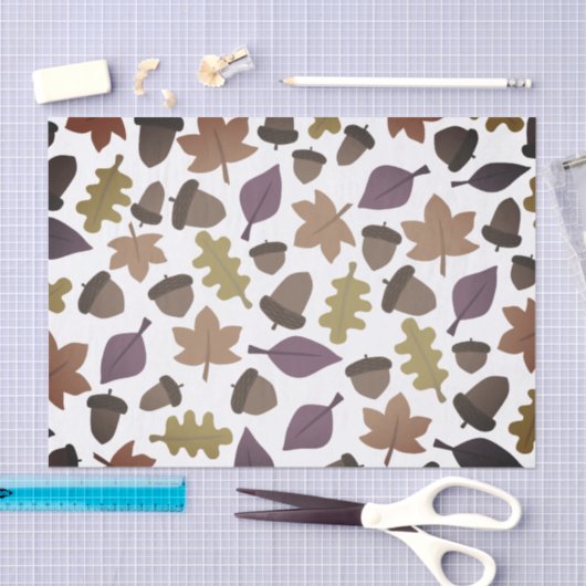 Donkere eikel en blad tissuepapier (Craft)