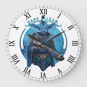 Donkere Eldar Fantasy Gaming Wandklok – Blauwe Kri