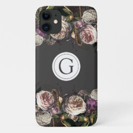 Donkere Elegance Floral Monogram iPhone Case-Mate iPhone Case