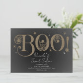 Donkere Elegant Rustic BOO Magical Halloween Sweet Kaart (Staand voorkant)