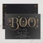 Donkere Elegant Rustic BOO Magical Halloween Sweet Kaart (Voorkant / Achterkant)