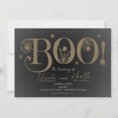 Donkere Elegant Rustic BOO Magical Halloween Weddi Kaart (Voorkant)