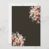 Donkere Elegante Boho Trouw Uitnodiging | Luxe Blo (Achterkant)