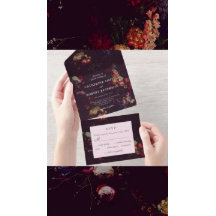 Donkere Elegante Bourgondiër Droevige Bloemige Fot