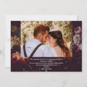 Donkere Elegante Bourgondiër Moody Bloem Foto Save The Date (Achterkant)