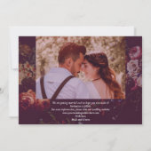 Donkere Elegante Bourgondiër Moody Bloem Save The Date (Achterkant)