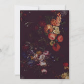 Donkere Elegante Bourgondiër Sfeervolle Bloemige B Kaart (Achterkant)