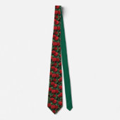 Donkere Elegante Rode Roos Patroon Stropdas (Voorkant)