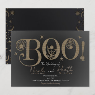 Donkere Elegante Rustieke BOO Magische Halloween B Kaart