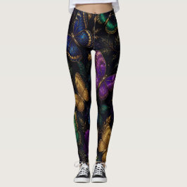Donkere Elegante Vlinderpatroon Leggings