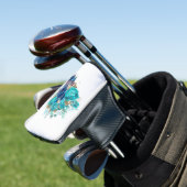 Donkere Elegantie Golf Head Cover – Blue Bloom Req (Insitu)