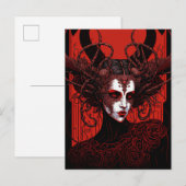 Donkere Elf Demon Red Black Fantasy Art Briefkaart (Voorkant / Achterkant)