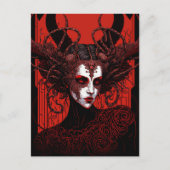 Donkere Elf Demon Red Black Fantasy Art Briefkaart (Voorkant)
