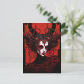 Donkere Elf Demon Red Black Fantasy Art Briefkaart (Staand voorkant)