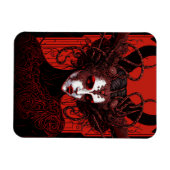Donkere Elf Demon Red Black Fantasy Art Magneet (Horizontaal)