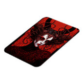 Donkere Elf Demon Red Black Fantasy Art Magneet (Linkerzijde)