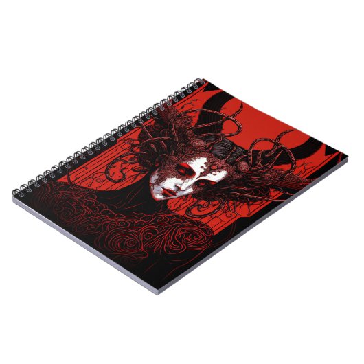 Donkere Elf Demon Red Black Fantasy Art Notitieboek (Linkerzijde)