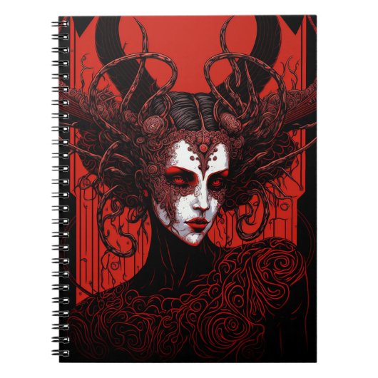 Donkere Elf Demon Red Black Fantasy Art Notitieboek (Voorkant)