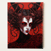 Donkere Elf Demon Red Black Fantasy Art Planner (Achterkant)