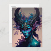 Donkere Elf Fantasy Art Briefkaart (Voorkant / Achterkant)